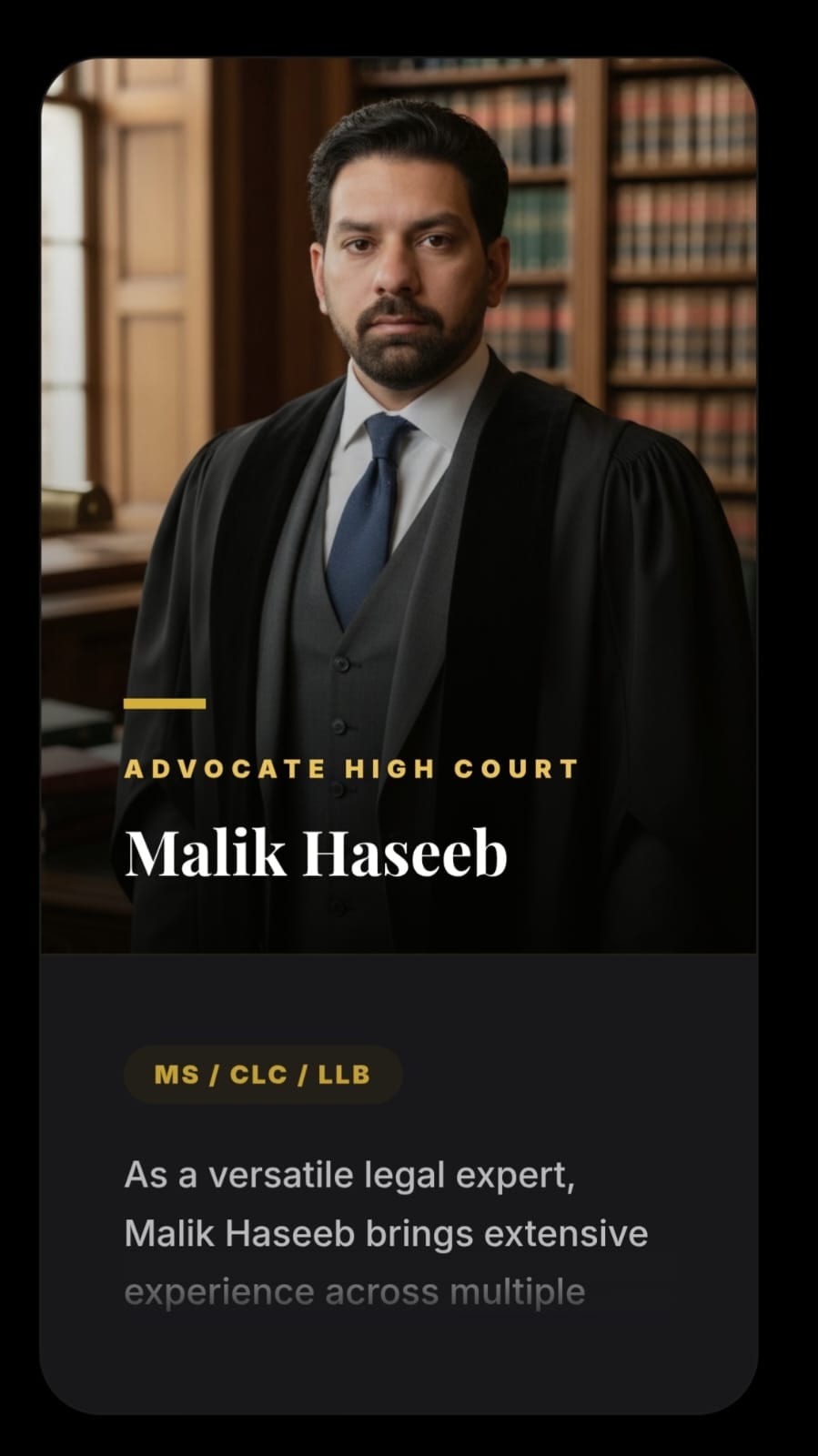 Asim Kazmi, Advocate High Court